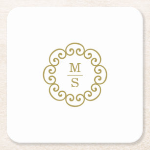 Porta-copo De Papel Quadrado Monograma