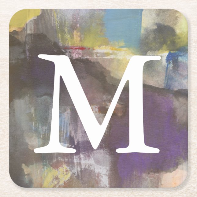 Porta-copo De Papel Quadrado Monograma | Calm Interlude (Frente)