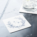 Porta-copo De Papel Quadrado Monograma clássico vitoriano de casamento francês<br><div class="desc">Porta copos Clássica Vitoriana de Monograma de Casamento Francês</div>