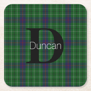Porta-copo De Papel Quadrado Monograma da Xadrez Duncan Clan