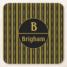 Monograma de Divisão de Bandas Pretas e Douradas