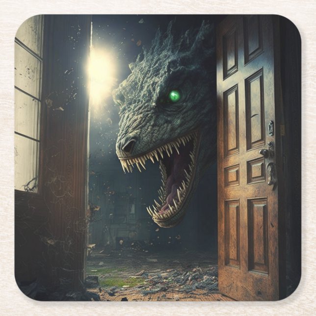 Porta-copo De Papel Quadrado Monster lurk (Frente)
