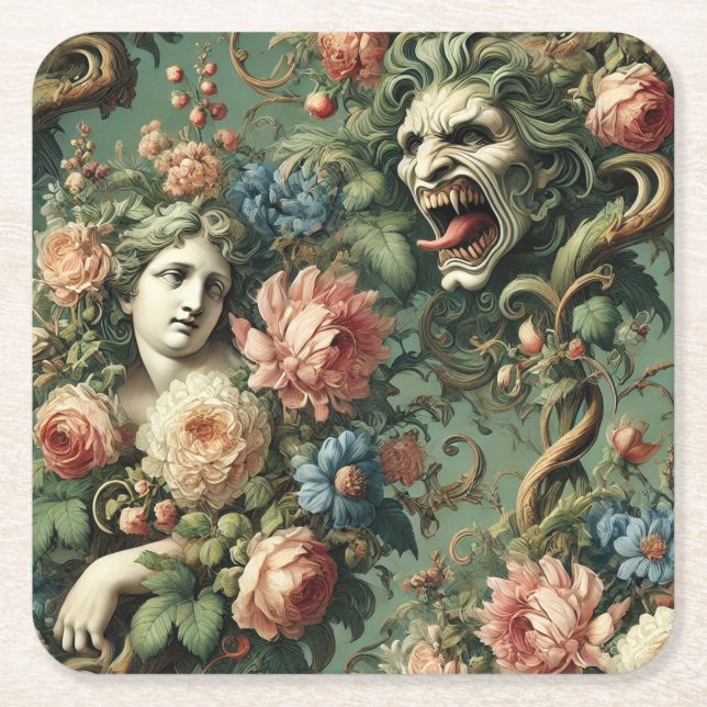 Porta-copo De Papel Quadrado Monstres au Paradis – Gothic Victorian (Frente)