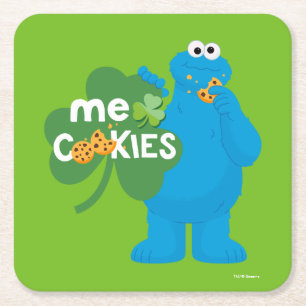 Porta-copo De Papel Quadrado Monstro de cookies Shamrock Love