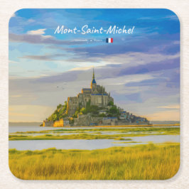 Porta-copo De Papel Quadrado Mont-Saint-Michel, França - Abadia Medieval