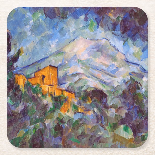 Porta-copo De Papel Quadrado Mont Sainte-Victoire, Paul Cezanne (Frente)