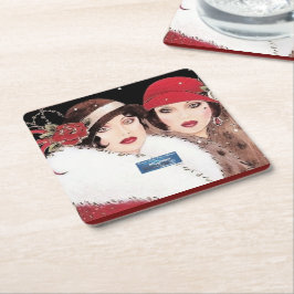 Porta-copo De Papel Quadrado Montanha-russa 1 Burg(Inverno Vermelho 2) RFPMDesi