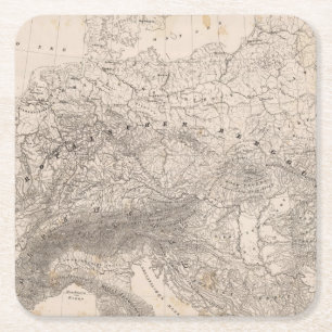 Porta-copo De Papel Quadrado Montanhas e rios de Europa