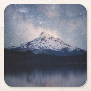 Porta-copo De Papel Quadrado Montanhas Mt. Hood Portland, Oregon