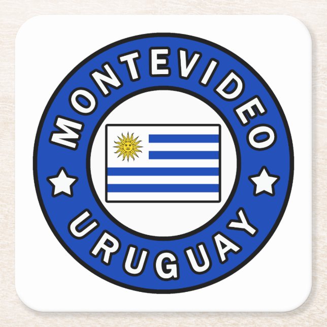 Porta-copo De Papel Quadrado Montevidéu Uruguai (Frente)
