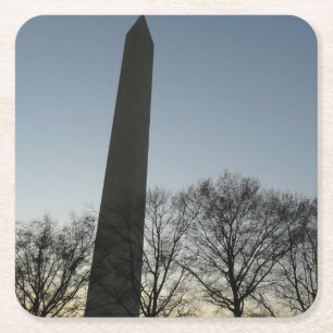 Porta-copo De Papel Quadrado Monumento a Washington no inverno II