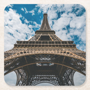 Porta-copo De Papel Quadrado Monumentos   Olhando para a Torre Eiffel