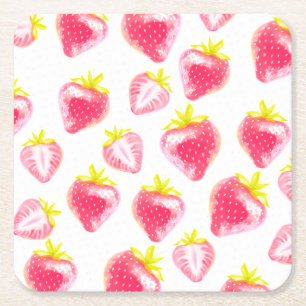Porta-copo De Papel Quadrado Morango doce e doce