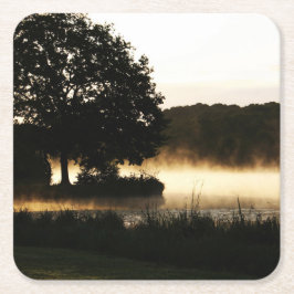 Porta-copo De Papel Quadrado Morning Lake Scene Litorna