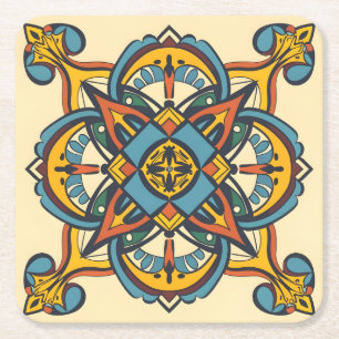 Porta-copo De Papel Quadrado Mosaico andaluz marroquino
