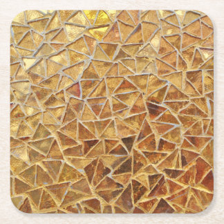 Porta-copo De Papel Quadrado Mosaico Dourado