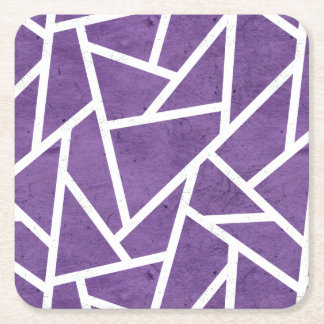 Porta-copo De Papel Quadrado Mosaico roxo e branco
