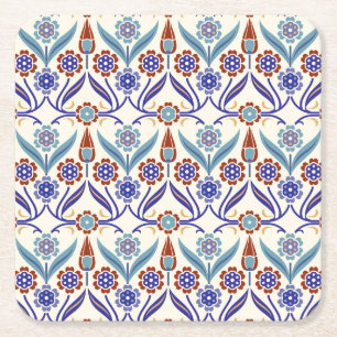 Porta-copo De Papel Quadrado Mosaico Turco: Padrão Colorido Invisível