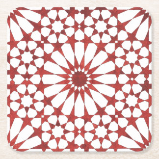 Porta-copo De Papel Quadrado Mosaïque andalouse rouge ALHAMBRA