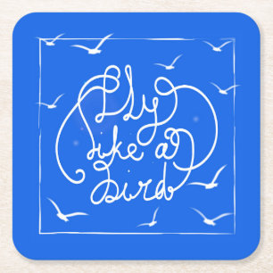 Porta-copo De Papel Quadrado Mosca como um pássaro