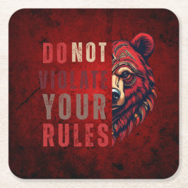 Porta-copo De Papel Quadrado Motivação | Próximo modo de pensar | Urso