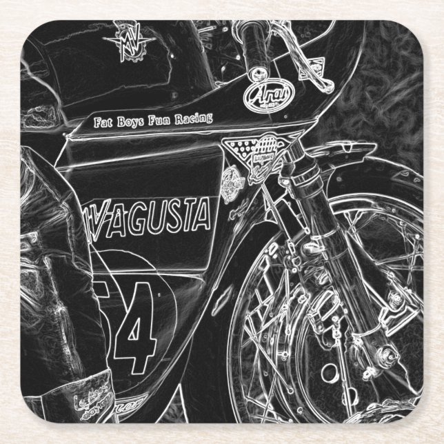 Porta-copo De Papel Quadrado Motocicleta 1 (Frente)