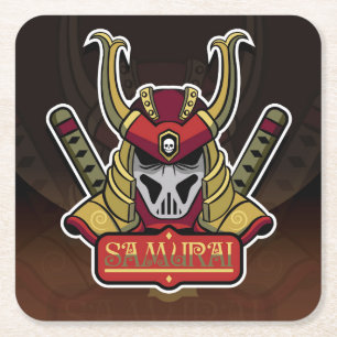 Porta-copo De Papel Quadrado Muito divertido O Guerreiro Samurai Desenhando Con