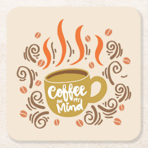 Porta-copo De Papel Quadrado Muito Legal e Fofo Café ou Java