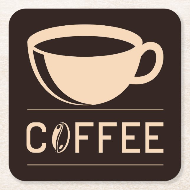 Porta-copo De Papel Quadrado Muito Legal e Fofo Café ou Java (Frente)