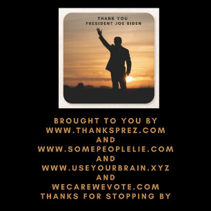 Porta-copo De Papel Quadrado Muito obrigado, Senhor Presidente Joe Biden