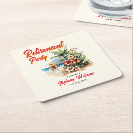 Porta-copo De Papel Quadrado Mulher do Partido da Reforma das Mulheres Praia Al