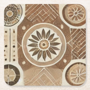 Porta-copo De Papel Quadrado Murugi Dining Elegance Earthly Mandala