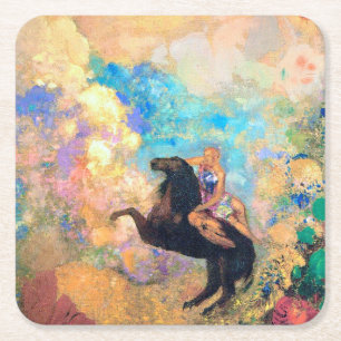 Porta-copo De Papel Quadrado Musa com Pegasus, Redon