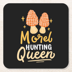 Porta-copo De Papel Quadrado Mushroom Morel Hunting Queen