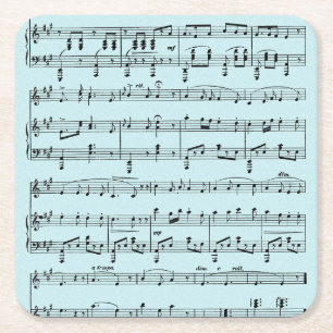 Porta-copo De Papel Quadrado Música Blue Sheet