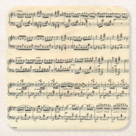 Porta-copo De Papel Quadrado Música de Folha