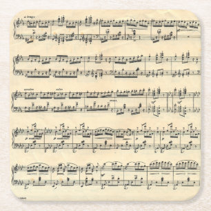 Porta-copo De Papel Quadrado Música de Folha