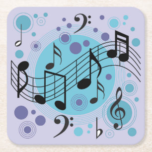 Porta-copo De Papel Quadrado Música Genérica Considerada
