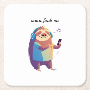 Porta-copo De Papel Quadrado Música "Music Finch Me" vibe design