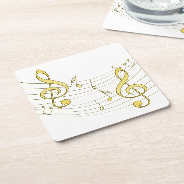 Porta-copo De Papel Quadrado Musical (Inclinado)