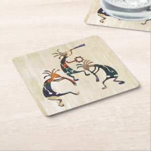 Porta-copo De Papel Quadrado Músico KOKOPELLI trio + suas ideias