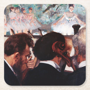 Porta-copo De Papel Quadrado Músicos de orquestra, Edgar Degas