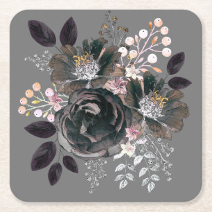 Porta-copo De Papel Quadrado na moda buquê de flores aquáticas