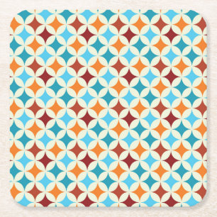 Porta-copo De Papel Quadrado Na moda Geométrico: Padrão sem costura do Vintage