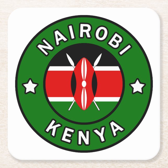 Porta-copo De Papel Quadrado Nairobi Quênia (Frente)