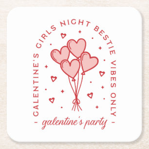 Porta-copo De Papel Quadrado Namorados de Galentine, meninos, meninas.