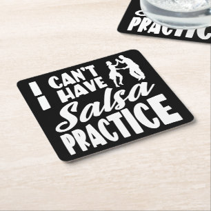 Porta-copo De Papel Quadrado Não posso ter Salsa praticando dança latina Salsa