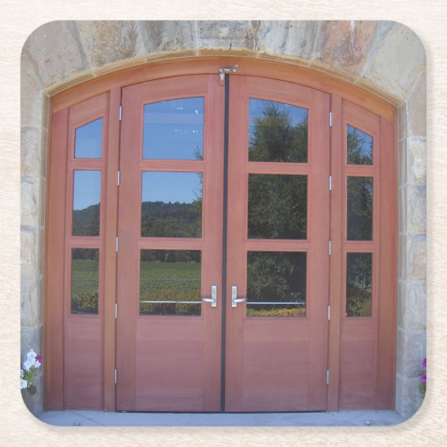 Porta-copo De Papel Quadrado Napa Porta De Vinha (Frente)