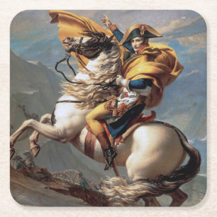Porta-copo De Papel Quadrado Napoleão atravessando os Alpes, Jacques-Louis Dav