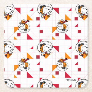 Porta-copo De Papel Quadrado NASA  Padrão branco do conjunto espacial de snoop